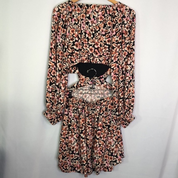 Free People Jael Cutout Floral Printed Mini Dress Size M - Picture 8 of 13
